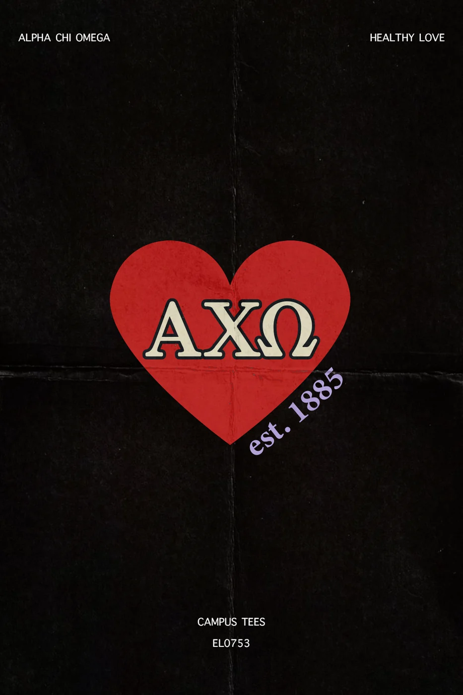 AZAXO Healthy Love — Alpha Chi Omega custom apparel design inspiration