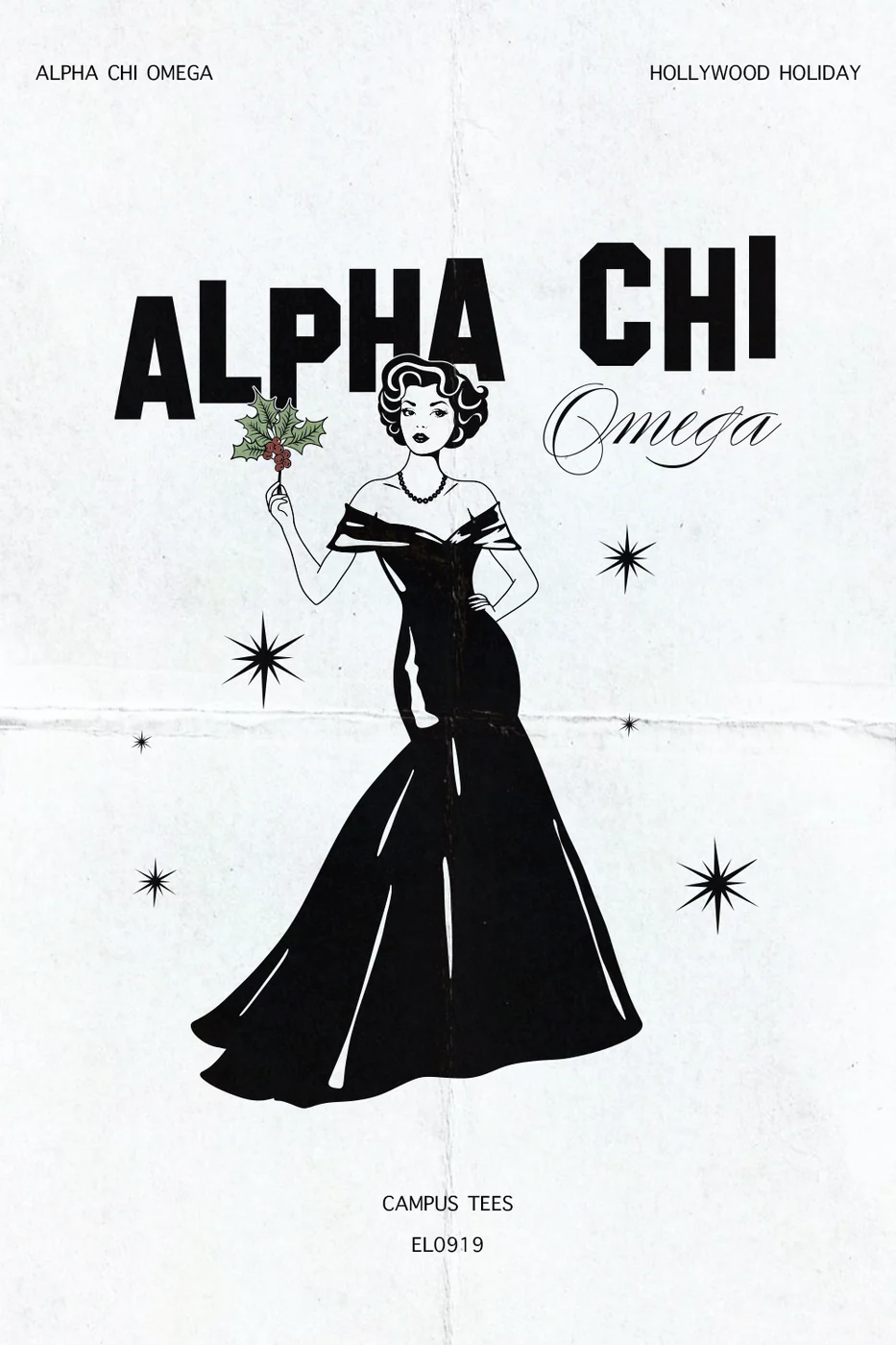Arizona AXO Hollywood Holiday — Alpha Chi Omega custom apparel design inspiration