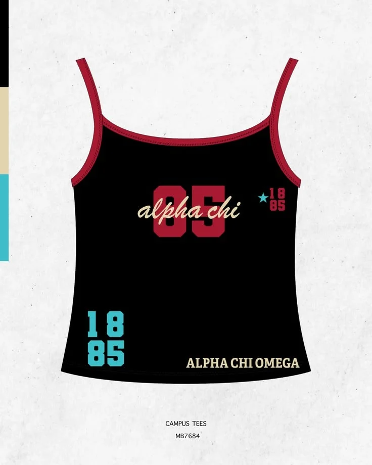 Alpha Chi Omega · Apparel mockup — Campus Tees garment mockup inspiration