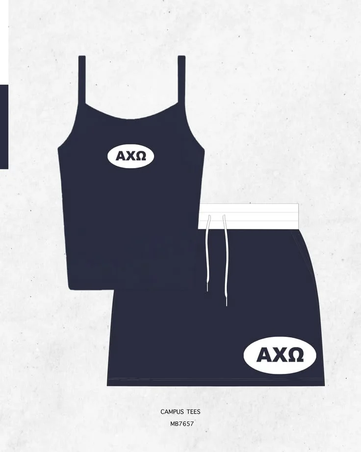 Alpha Chi Omega · Apparel mockup — Campus Tees garment mockup inspiration