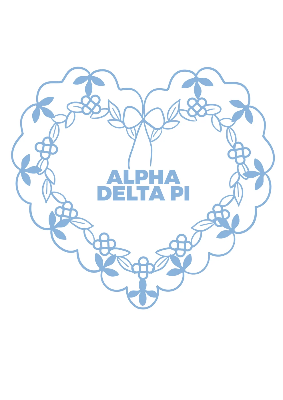 Alpha Delta Pi Frill, Scallop Heart, Bows, Flowers — Alpha Delta Pi custom apparel design inspiration