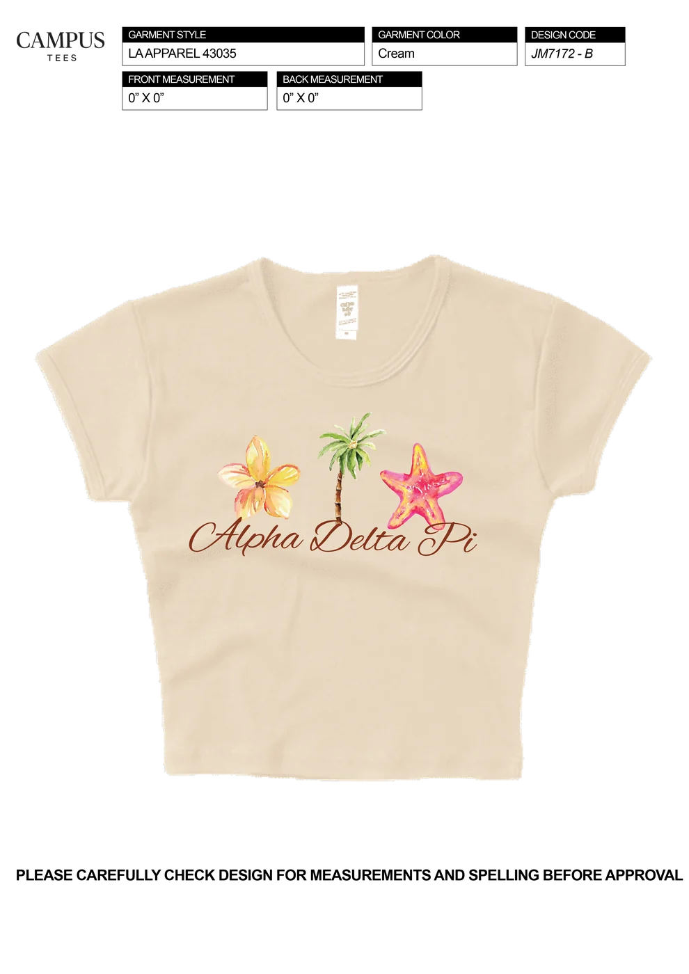 Alpha Delta Pi Flower, Coconut, Starfish B — Alpha Delta Pi custom apparel design inspiration