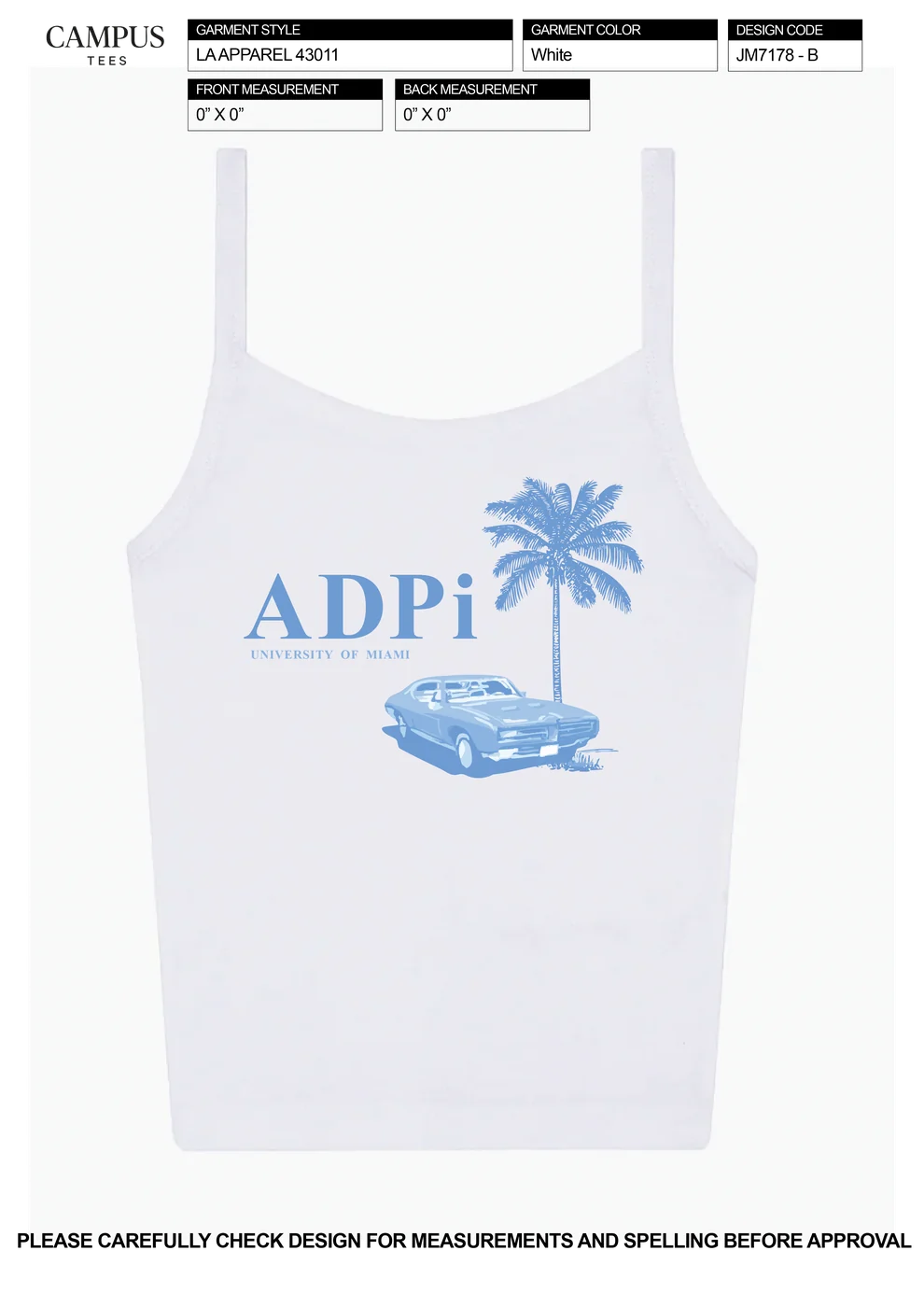 ADPI University of Miami Vintage B — Alpha Delta Pi custom apparel design inspiration