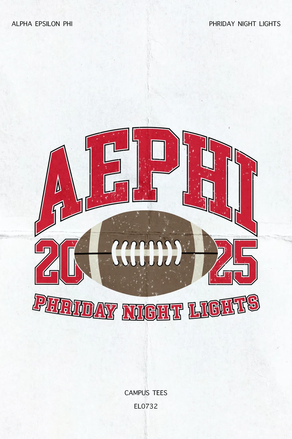 UDADPhi Phriday Night Lights — Alpha Epsilon Phi custom apparel design inspiration