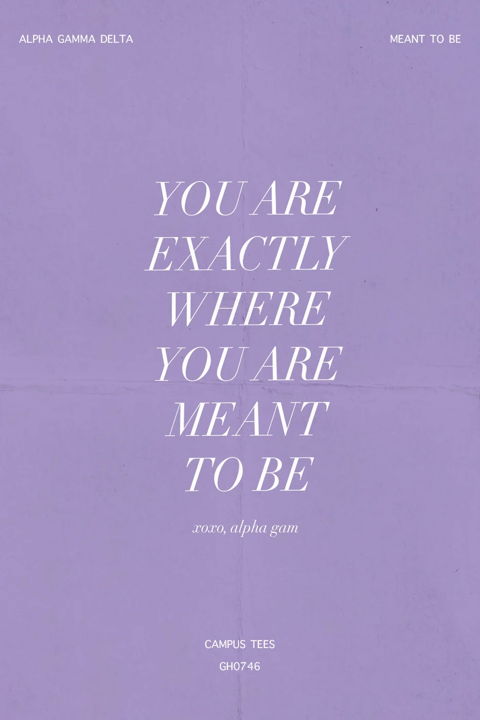 Alpha Gamma Delta Meant To Be BACK — Alpha Gamma Delta design inspiration