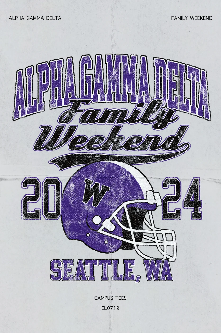 UWAGD Family Weekend — Alpha Gamma Delta custom apparel design inspiration for parents weekend