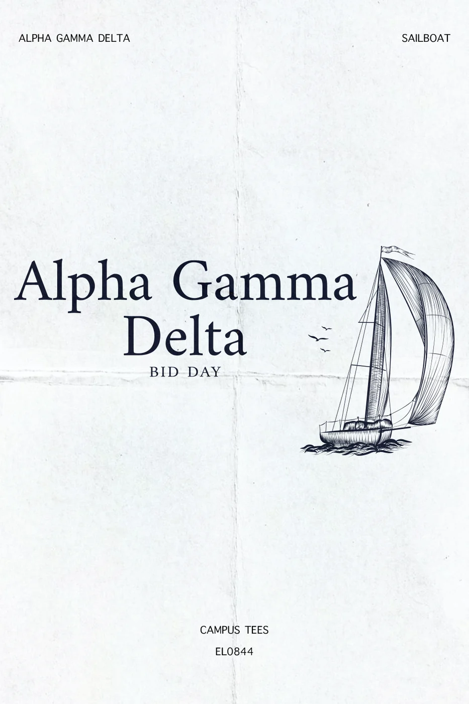 GTAGD Sailboat — Alpha Gamma Delta custom apparel design inspiration
