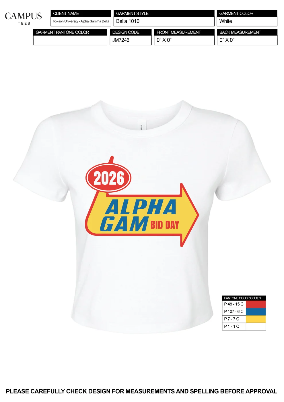 Alpha Gamma Delta Towson University — Alpha Gamma Delta custom apparel design inspiration