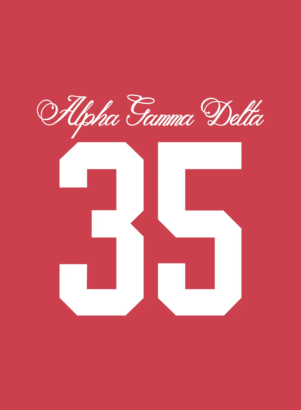 SFSU AGD 35Anniversary Front — Alpha Gamma Delta custom apparel design inspiration