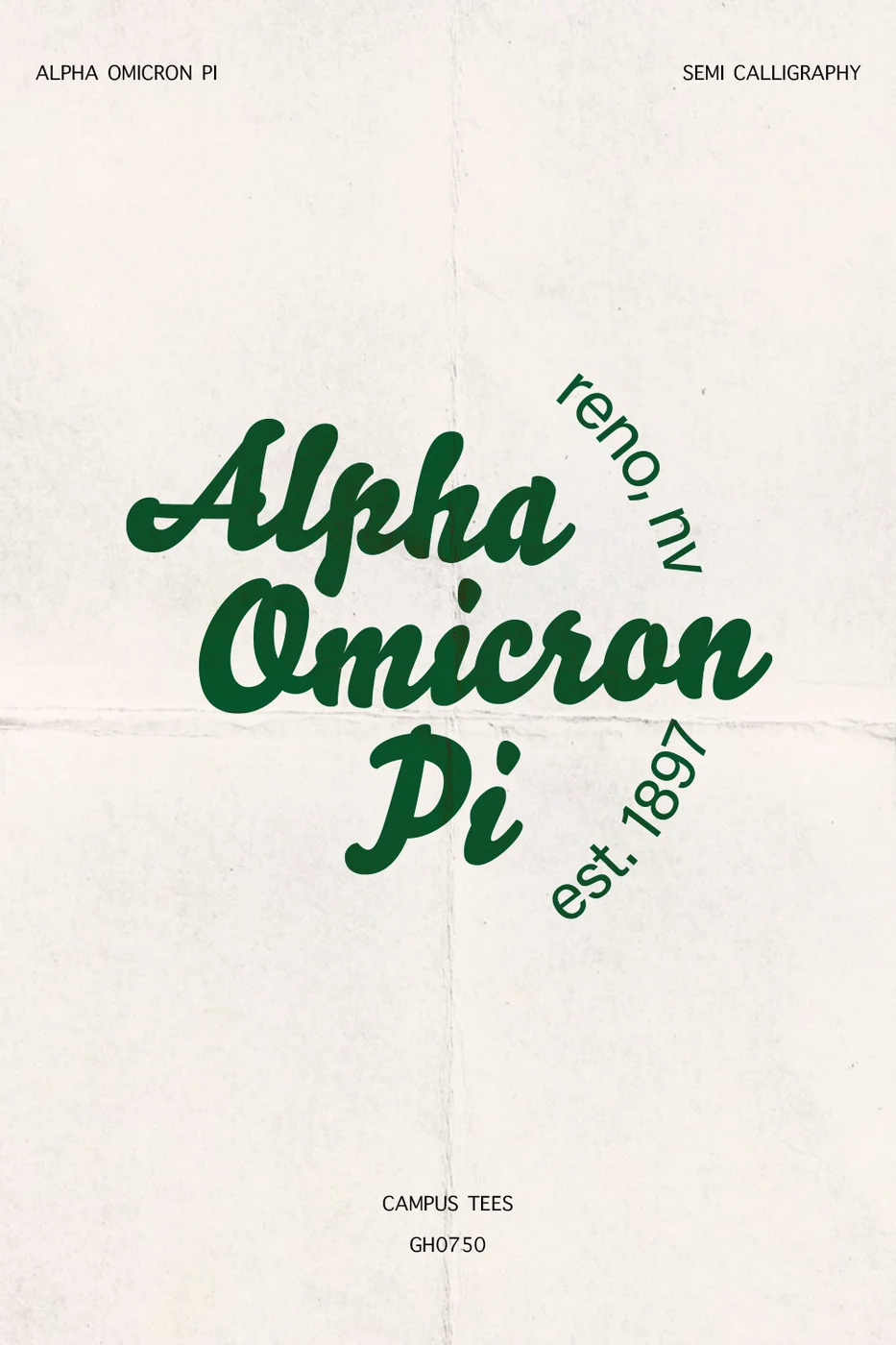 Alpha Omicron Pi Semi Calligraphy GH0750 — Alpha Omicron Pi design inspiration