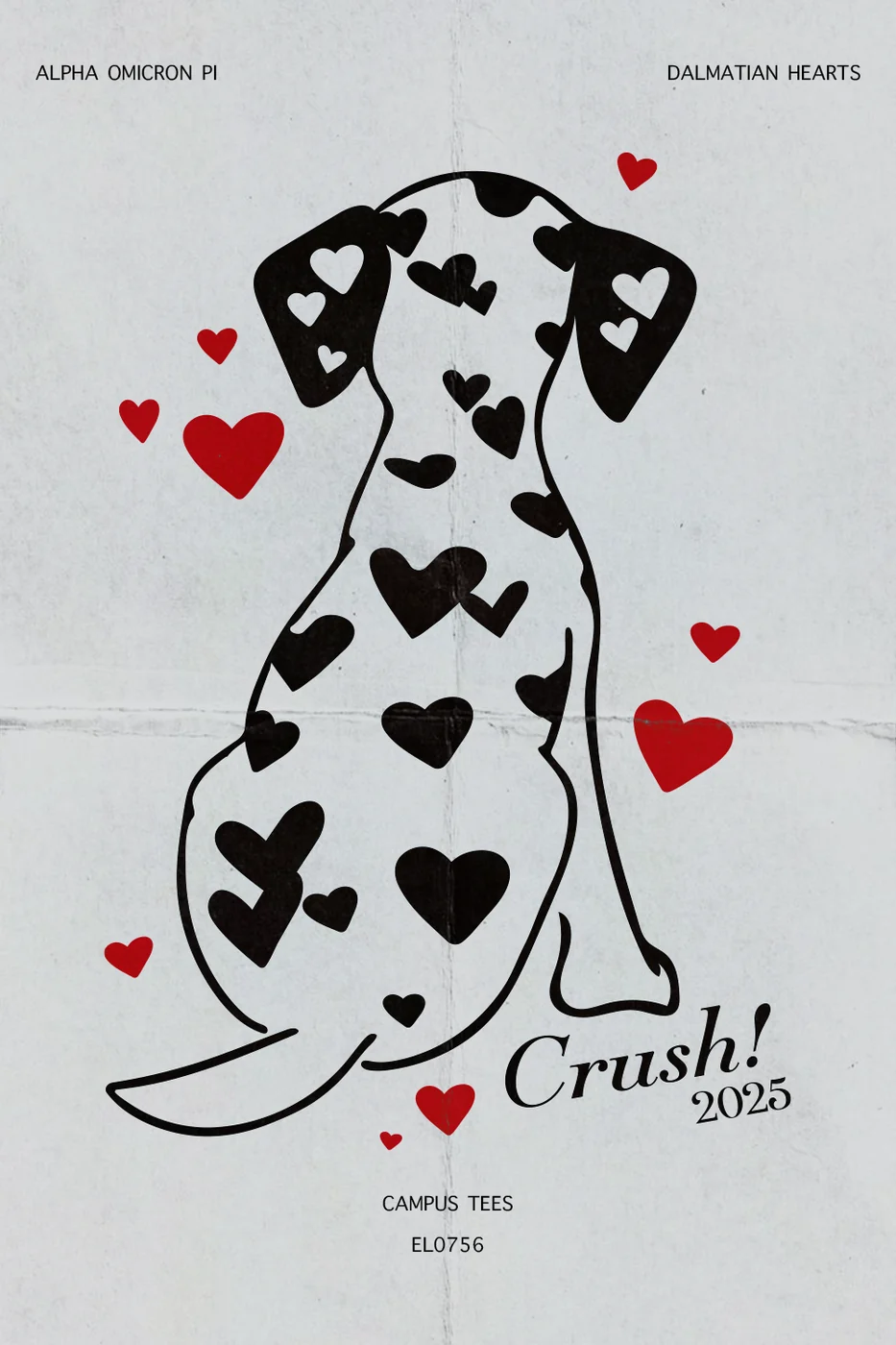 ASUAOP Dalmatian Hearts — Alpha Omicron Pi design inspiration
