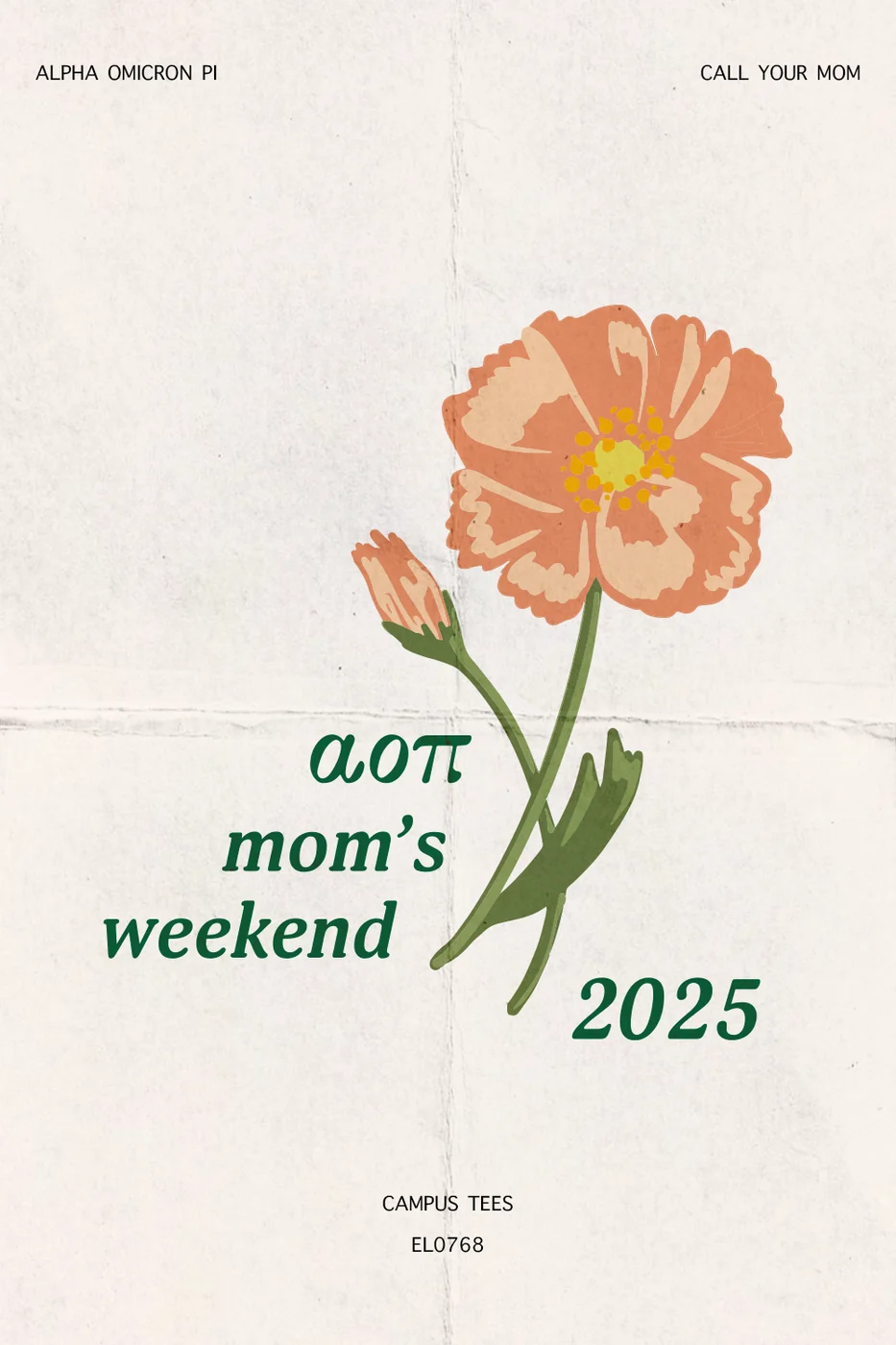 ASUAOPi Call Your Mom — Alpha Omicron Pi design inspiration
