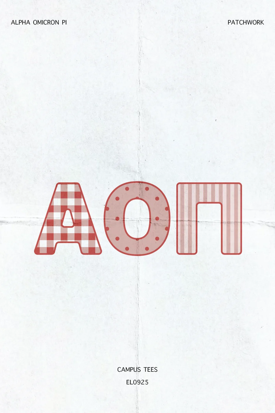 Oklahoma AOP Patchwork — Alpha Omicron Pi custom apparel design inspiration