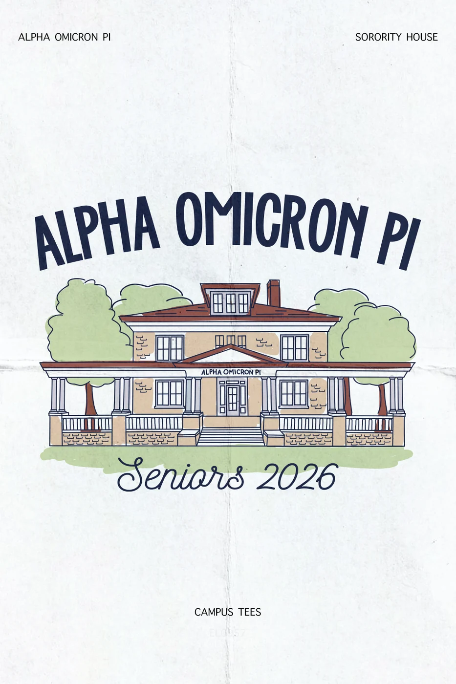 ECUAOP Sorority House — Alpha Omicron Pi custom apparel design inspiration