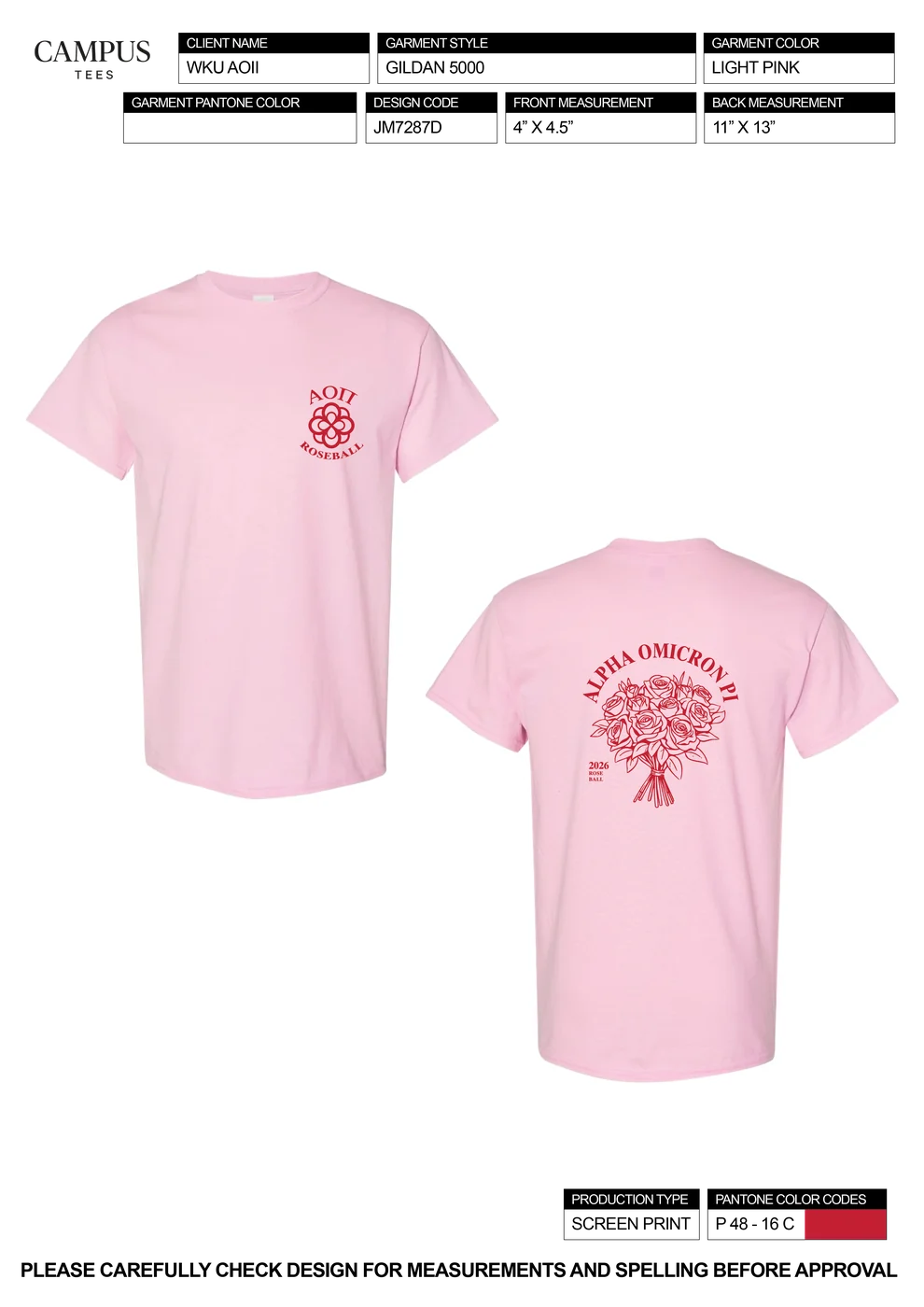 WKU AOII Rose Ball E 02 — Alpha Omicron Pi custom apparel design inspiration