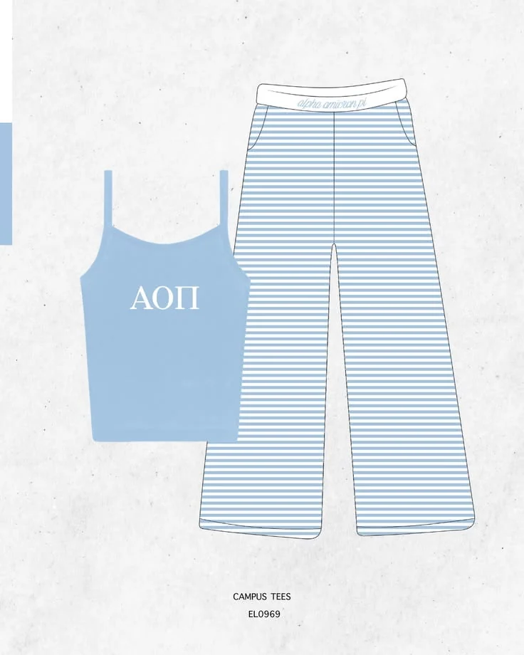 Alpha Omicron Pi · Apparel mockup — Campus Tees garment mockup inspiration