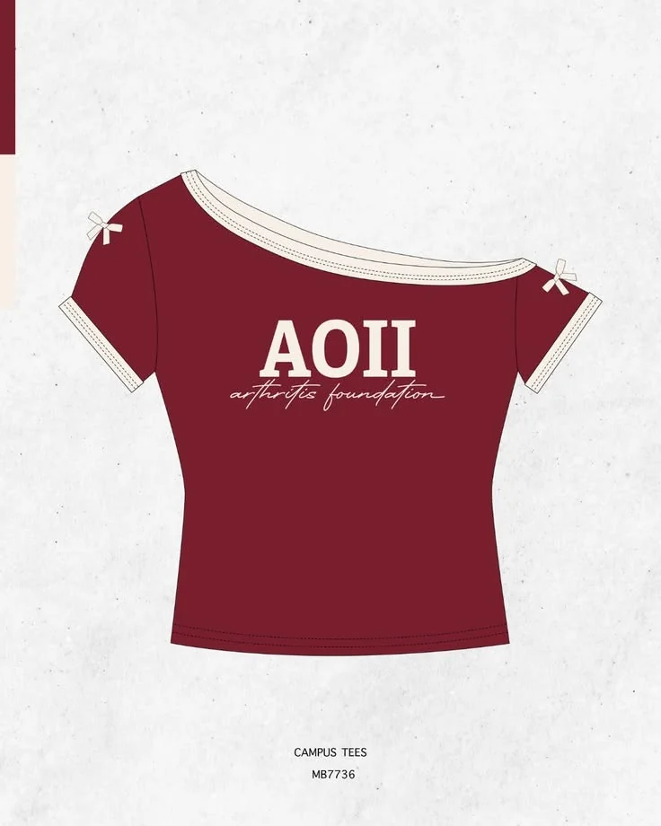 Alpha Omicron Pi · Apparel mockup — Campus Tees garment mockup inspiration