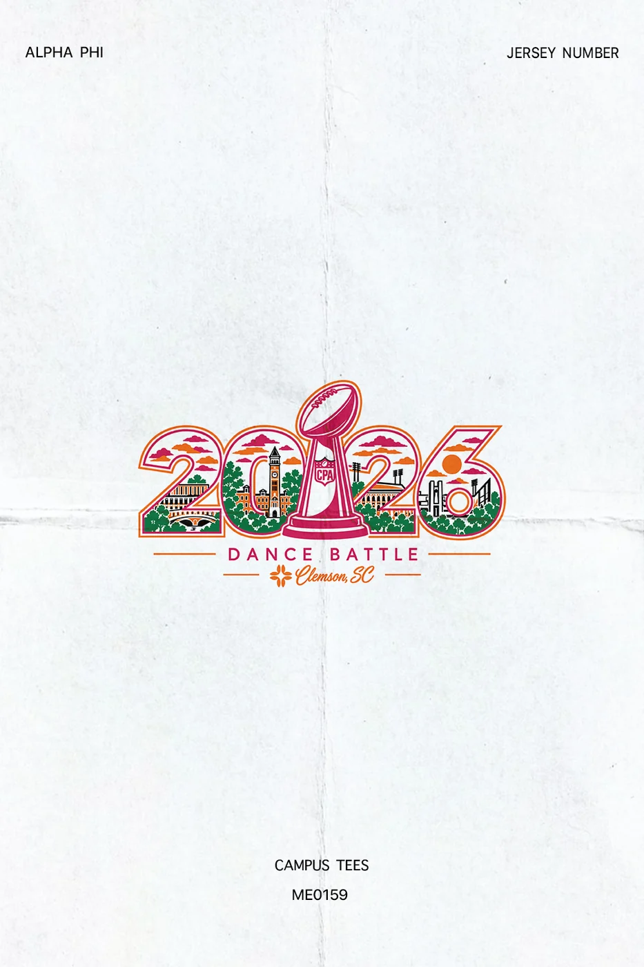Clemson Alpha Phi Dance Battle Jersey — Alpha Phi design inspiration