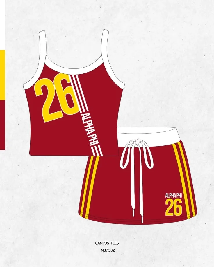 Alpha Phi · Apparel mockup — Campus Tees garment mockup inspiration
