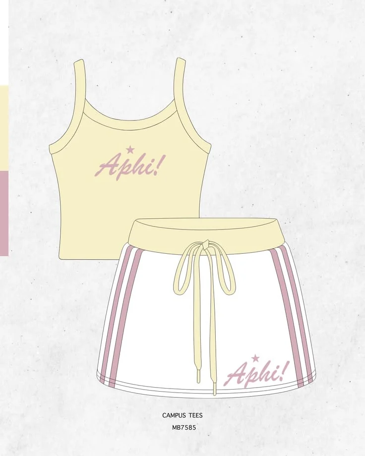 Alpha Phi · Apparel mockup — Campus Tees garment mockup inspiration