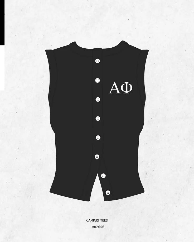 Alpha Phi · Apparel mockup — Campus Tees garment mockup inspiration