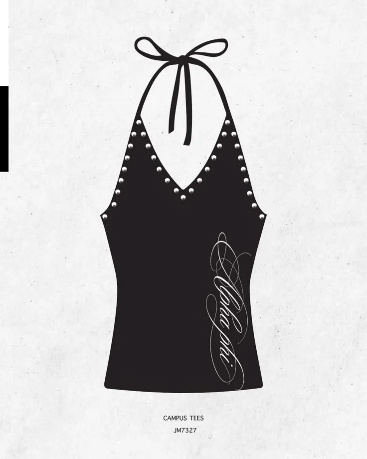 Alpha Phi · Apparel mockup — Campus Tees garment mockup inspiration