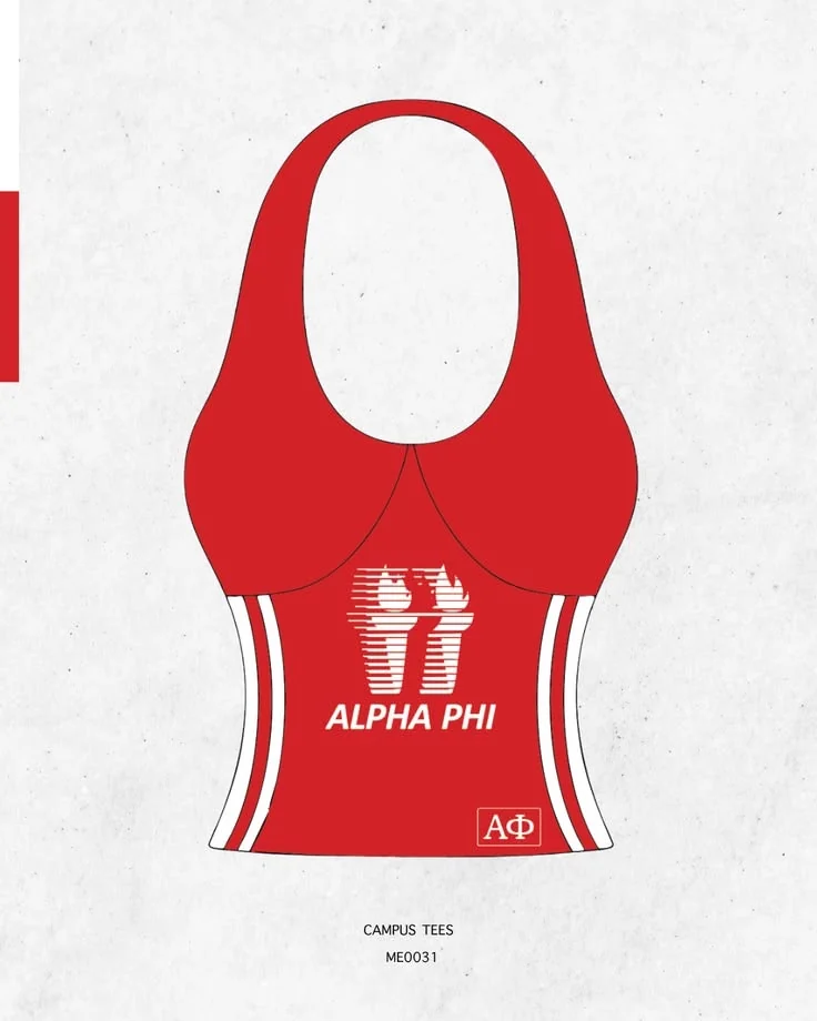 Alpha Phi · Apparel mockup — Campus Tees garment mockup inspiration