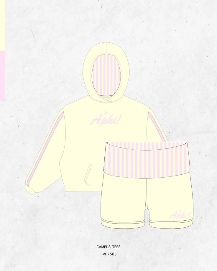 Alpha Phi · Apparel mockup — Campus Tees garment mockup inspiration