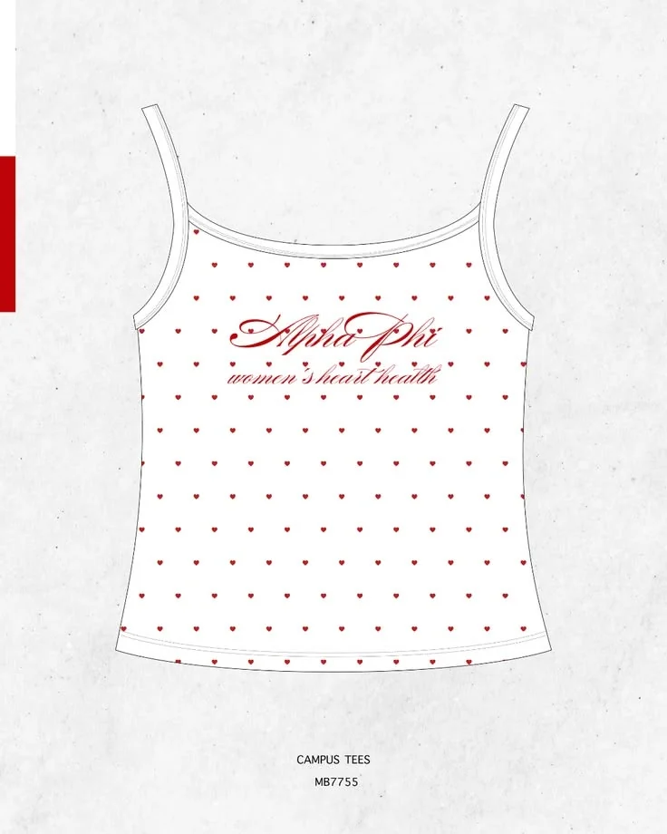 Alpha Phi · Apparel mockup — Campus Tees garment mockup inspiration