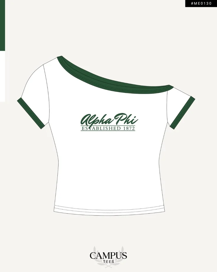 Alpha Phi · Apparel mockup — Campus Tees garment mockup inspiration