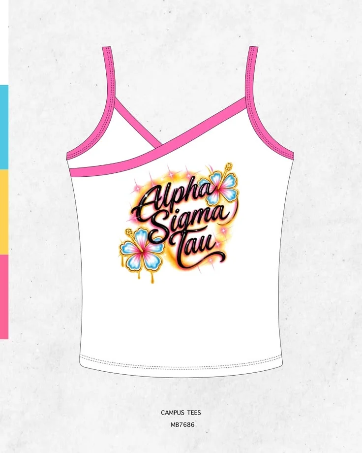 Alpha Sigma Tau · Apparel mockup — Campus Tees garment mockup inspiration