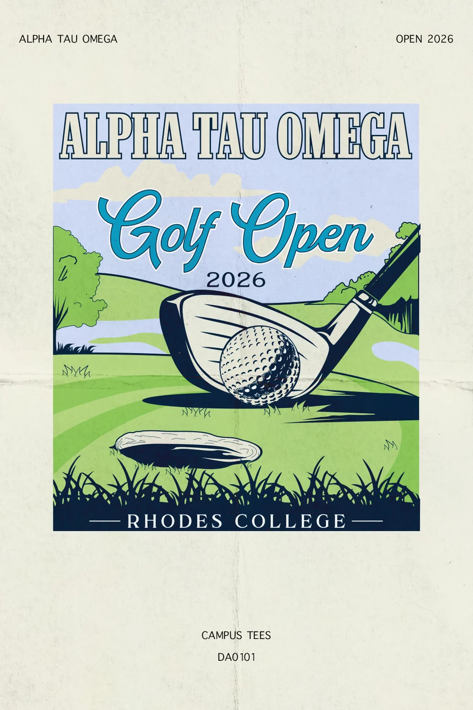 RHODES COLLEGE ATO OPEN 2026 — Alpha Tau Omega design inspiration