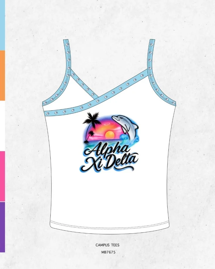 Alpha Xi Delta · Apparel mockup — Campus Tees garment mockup inspiration