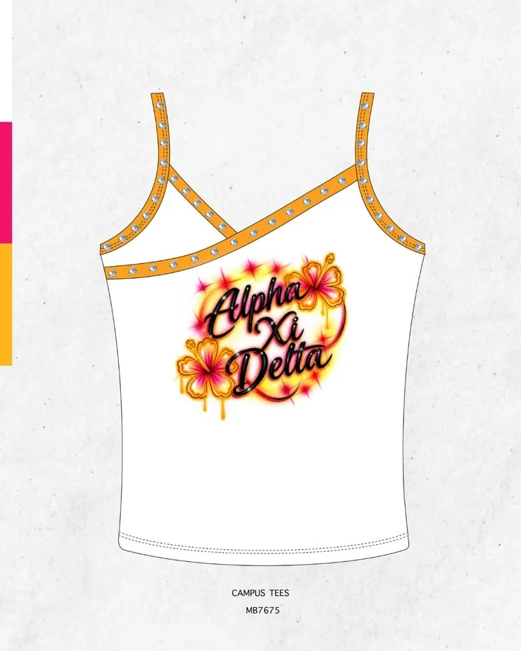 Alpha Xi Delta · Apparel mockup — Campus Tees garment mockup inspiration