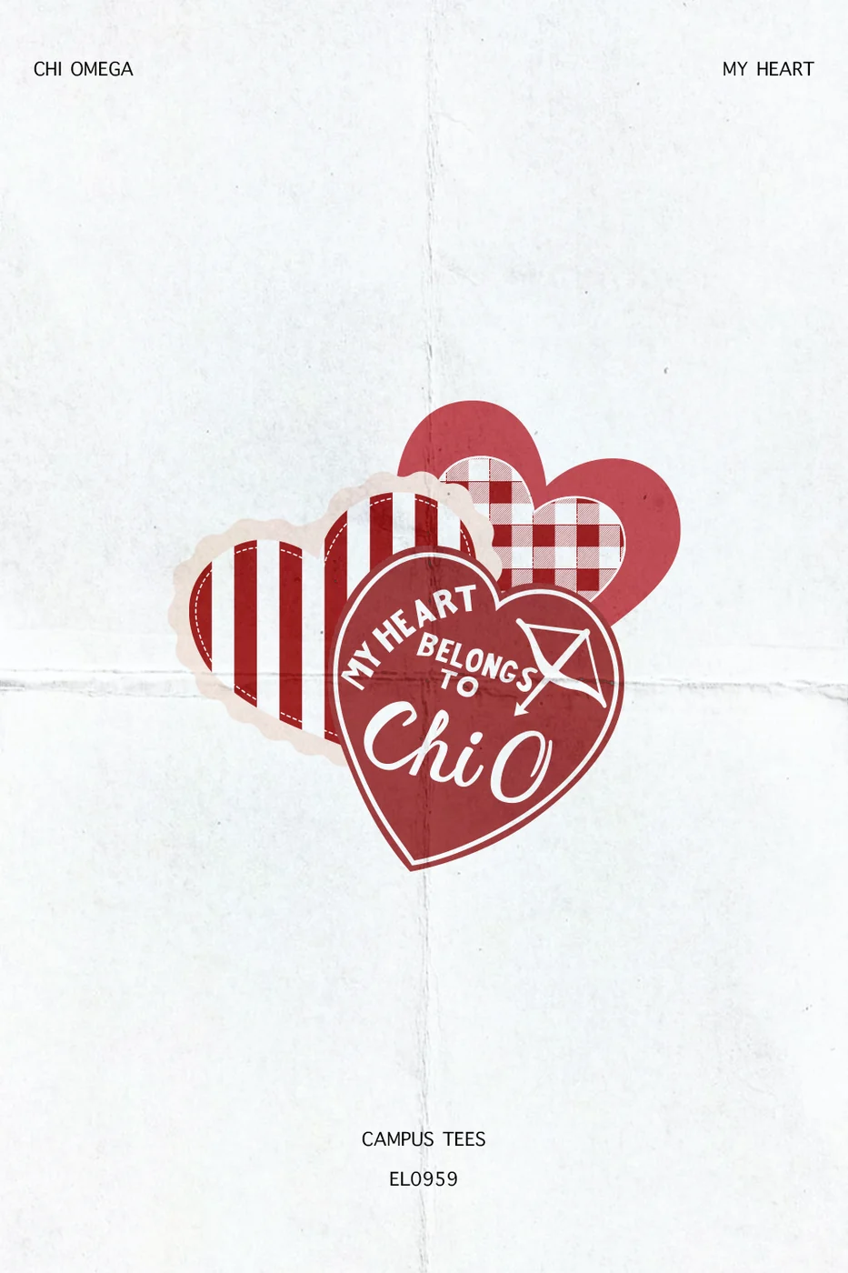 Iowa Chi O My Heart — Chi Omega custom apparel design inspiration