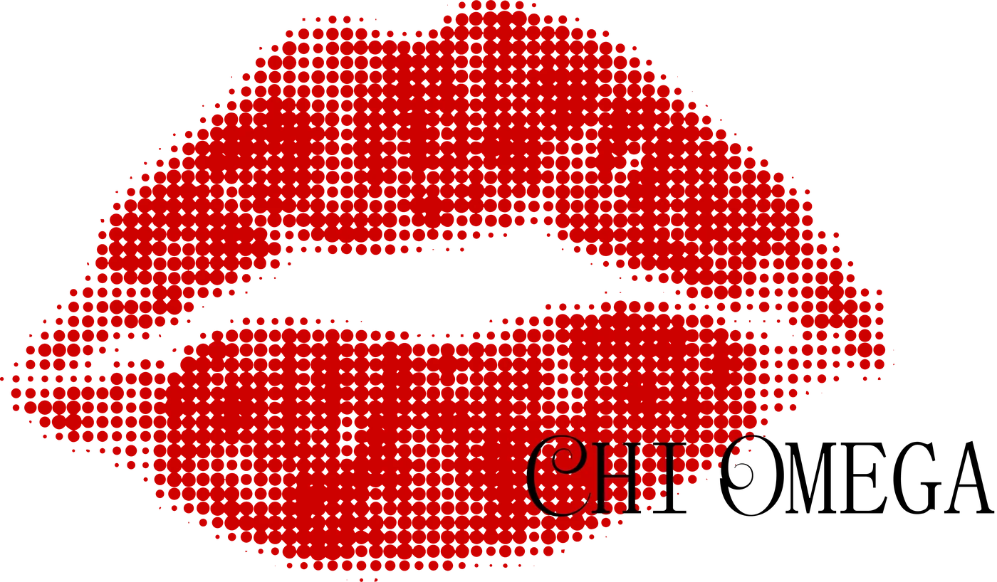 Chi Omega Halftone Lips — Chi Omega custom apparel design inspiration