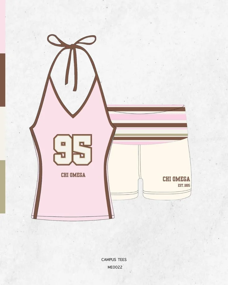 Chi Omega · Apparel mockup — Campus Tees garment mockup inspiration