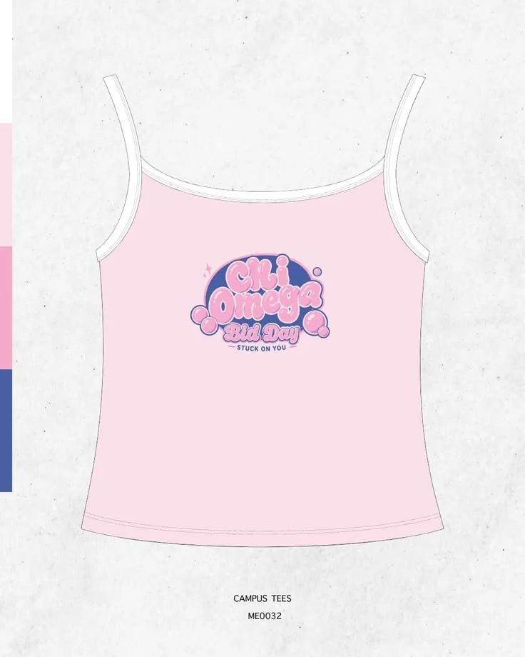 Chi Omega · Apparel mockup — Campus Tees garment mockup inspiration