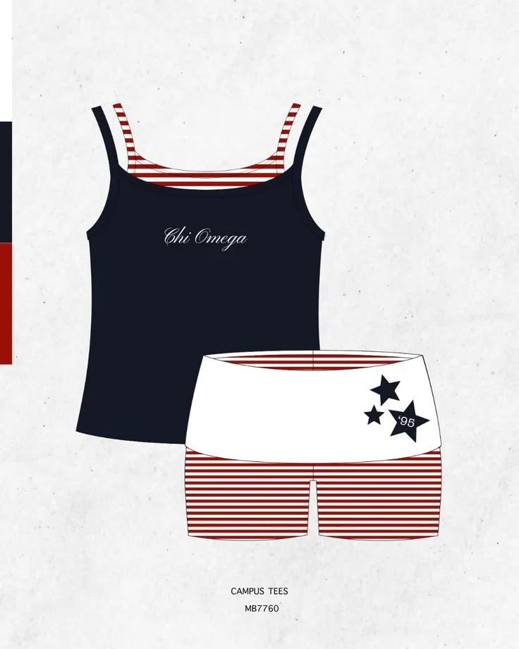 Chi Omega · Apparel mockup — Campus Tees garment mockup inspiration