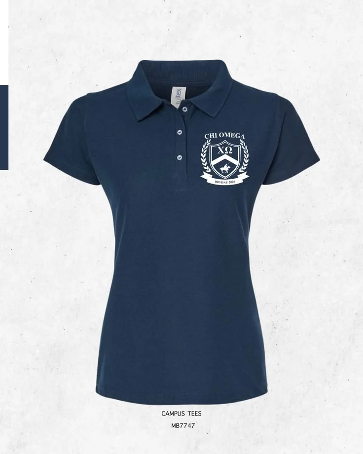 Chi Omega · Apparel mockup — Campus Tees garment mockup inspiration