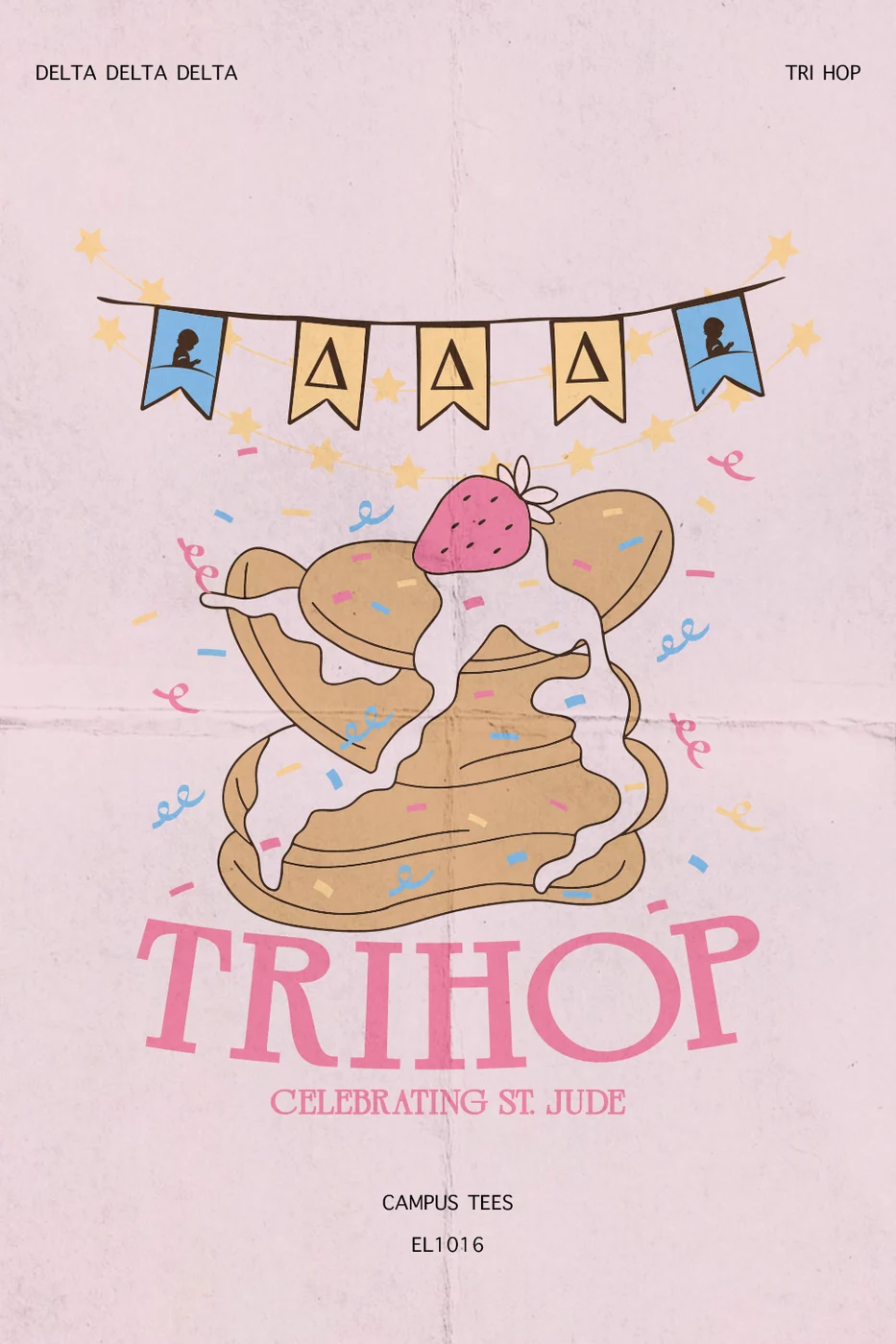 Rhodes College Tri Delt Tri Hop — Delta Delta Delta custom apparel design inspiration