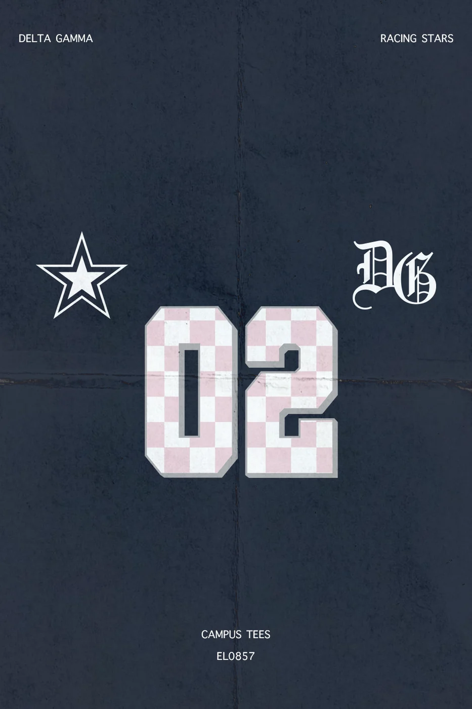 Charleston DG Racing Stars — Delta Gamma custom apparel design inspiration