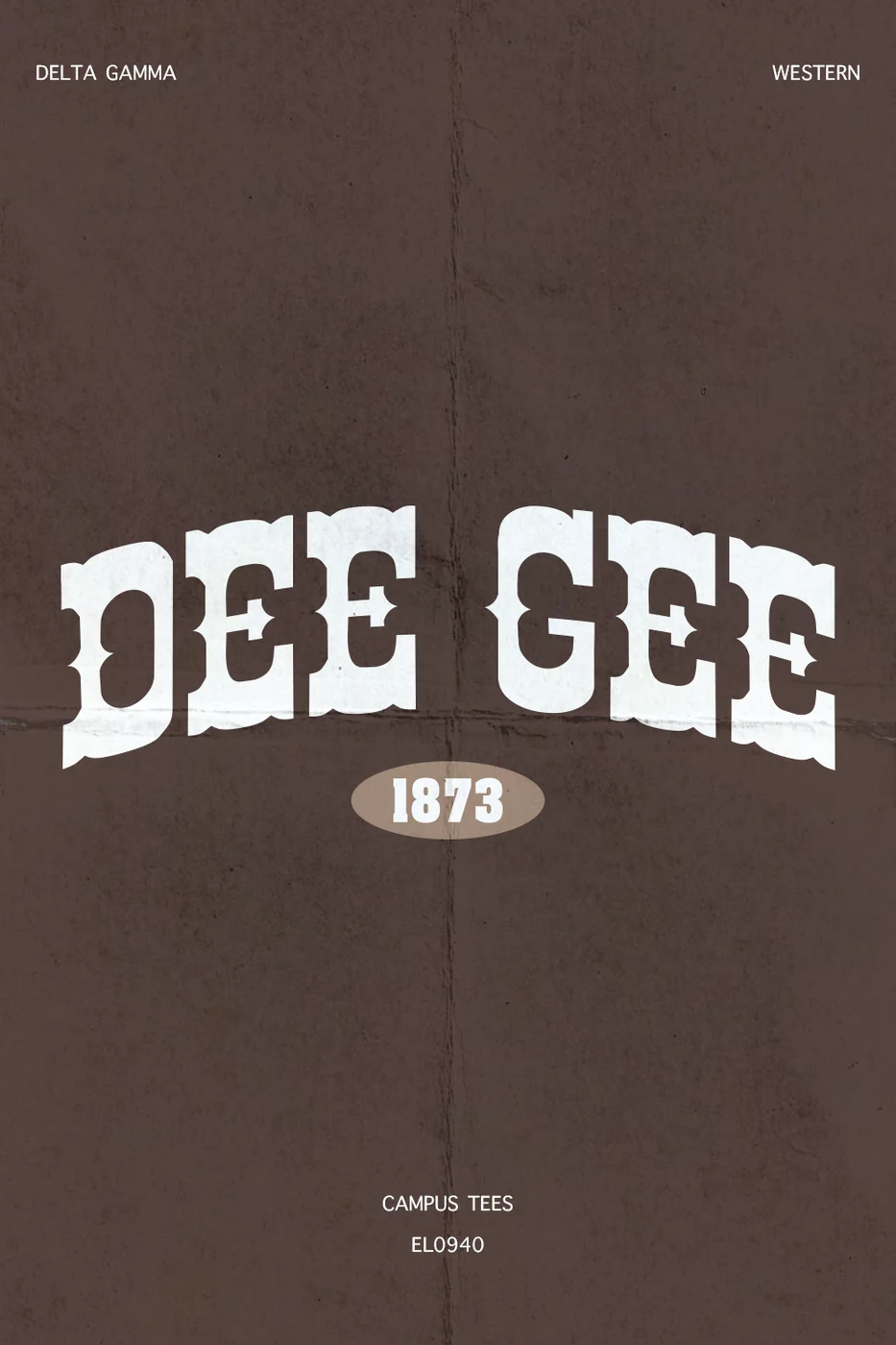 Uof TDG Western — Delta Gamma custom apparel design inspiration