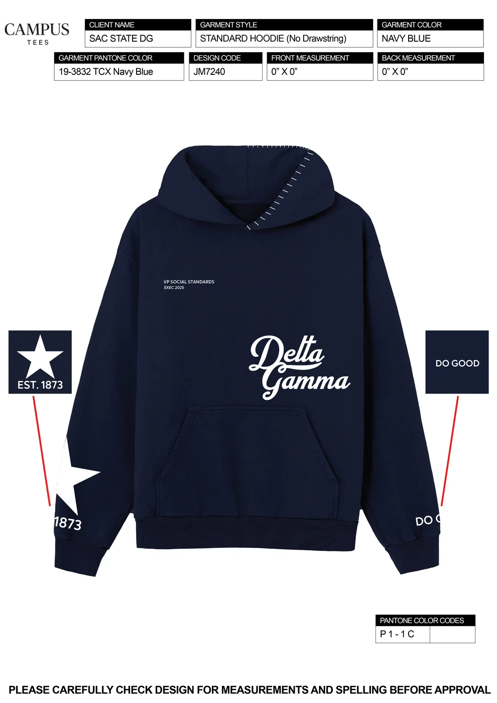 SAC STATE DG EXEC SET VP — Delta Gamma custom apparel design inspiration