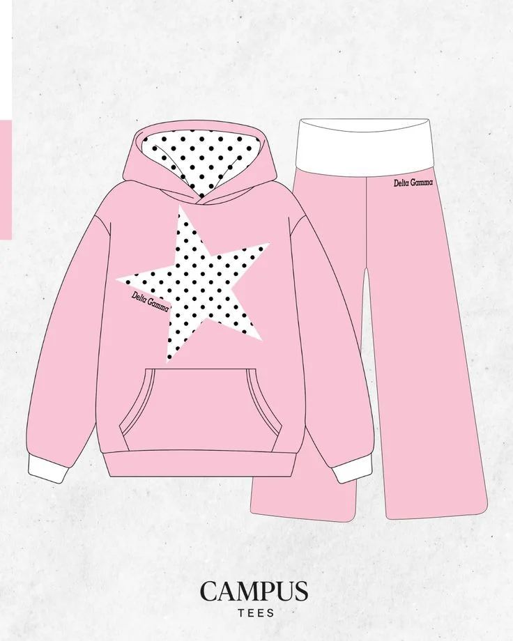 Delta Gamma custom apparel mockup — Campus Tees chapter inspiration