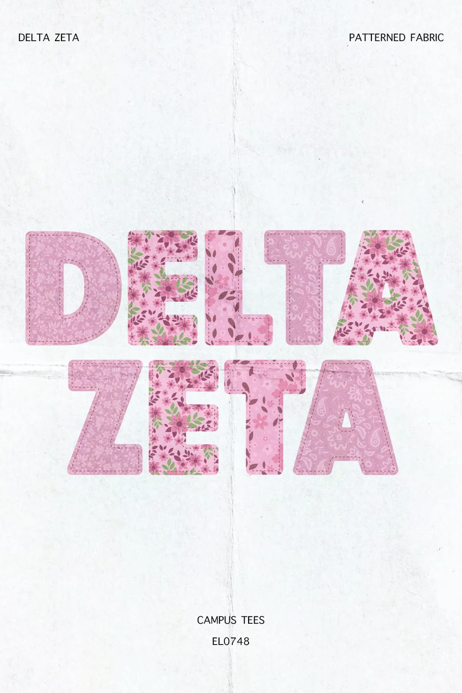 TCNJDZ Patterned Fabric — Delta Zeta custom apparel design inspiration