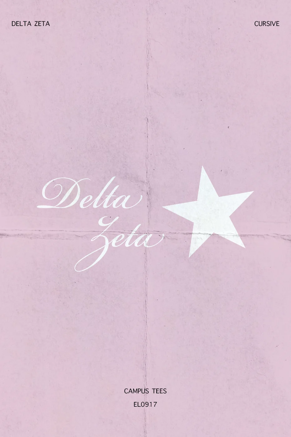 TCNJDZ Cursive — Delta Zeta custom apparel design inspiration