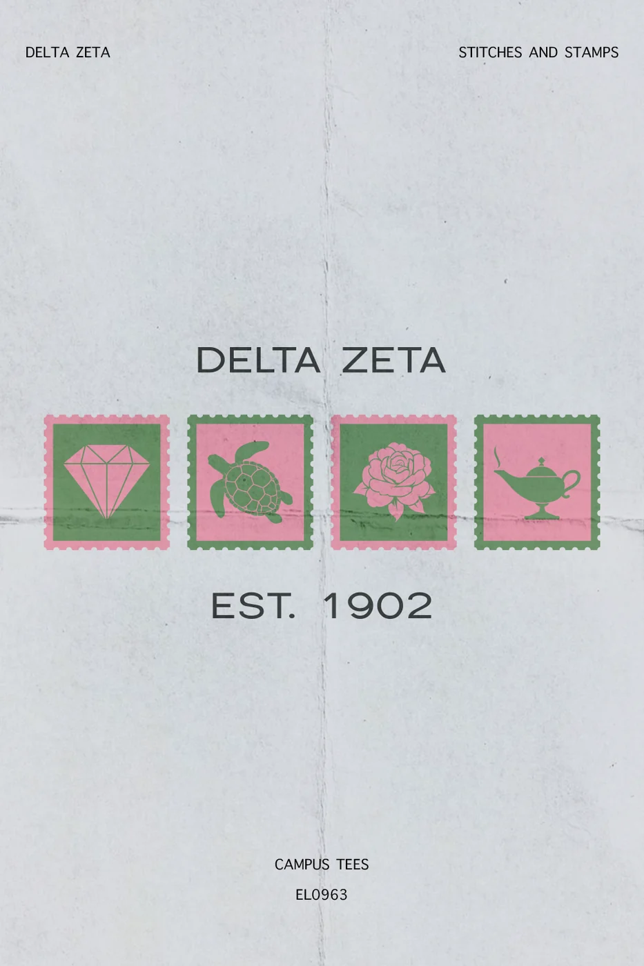 Idaho DZ Stitches And Stamps — Delta Zeta custom apparel design inspiration