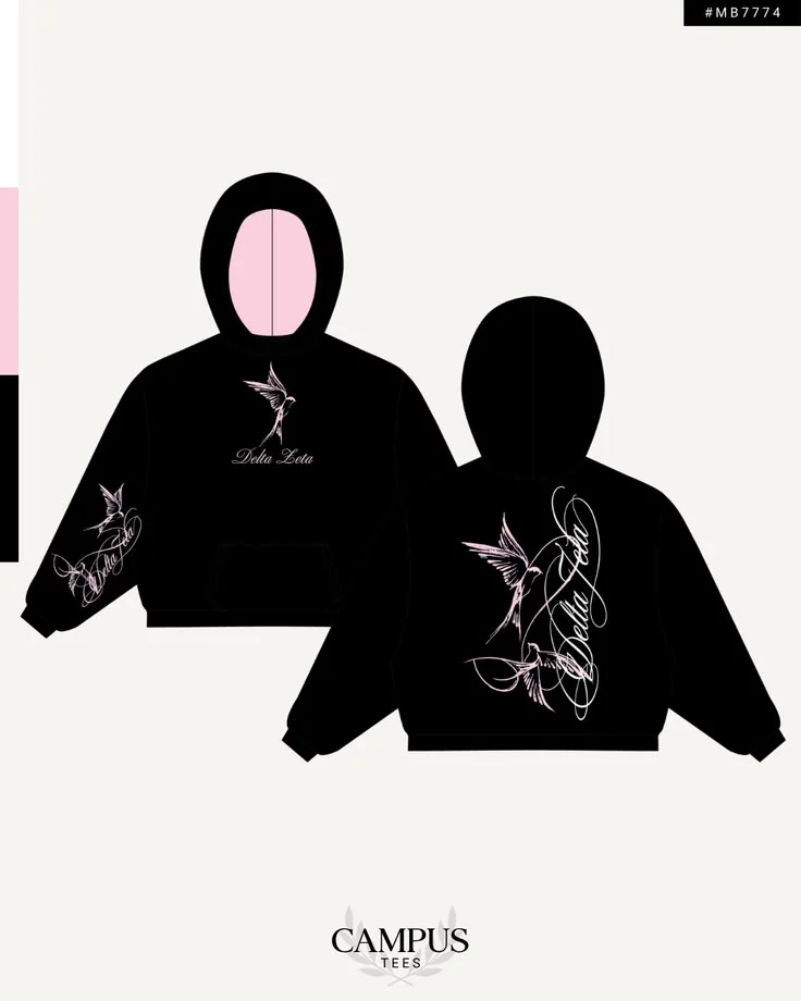 Delta Zeta · Apparel mockup — Campus Tees garment mockup inspiration