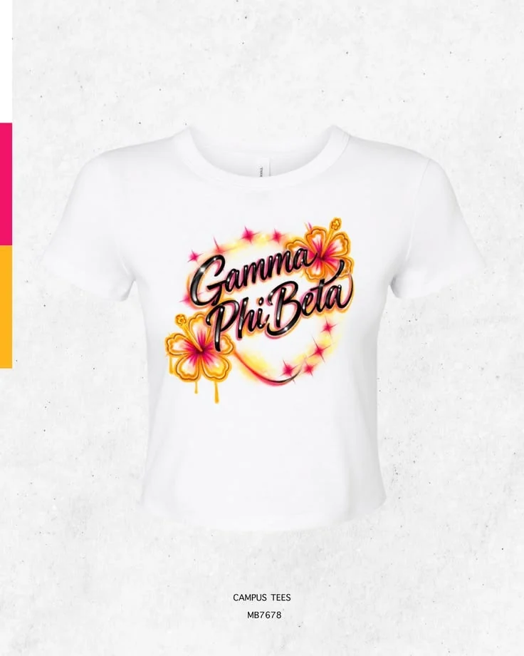 Gamma Phi Beta · Apparel mockup — Campus Tees garment mockup inspiration